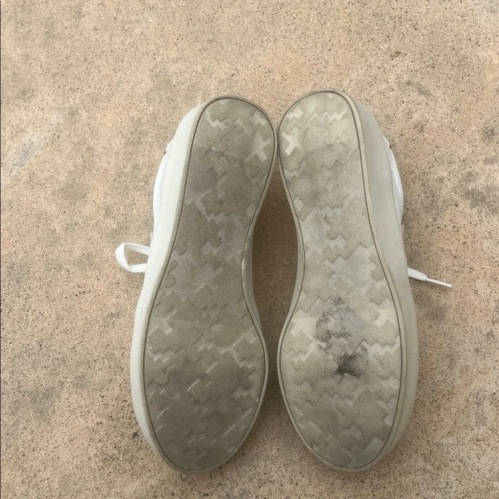 Dr. Scholl's Madison Casual White/Taupe Lace-up Sneakers Women's Size 9